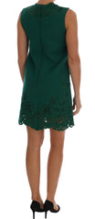Dolce & Gabbana Green Floral Cutout Silk Wool Dress - Dresses