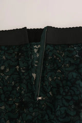 Dolce & Gabbana Green Floral Lace Leggings Pants - IT38|XS - Leggings
