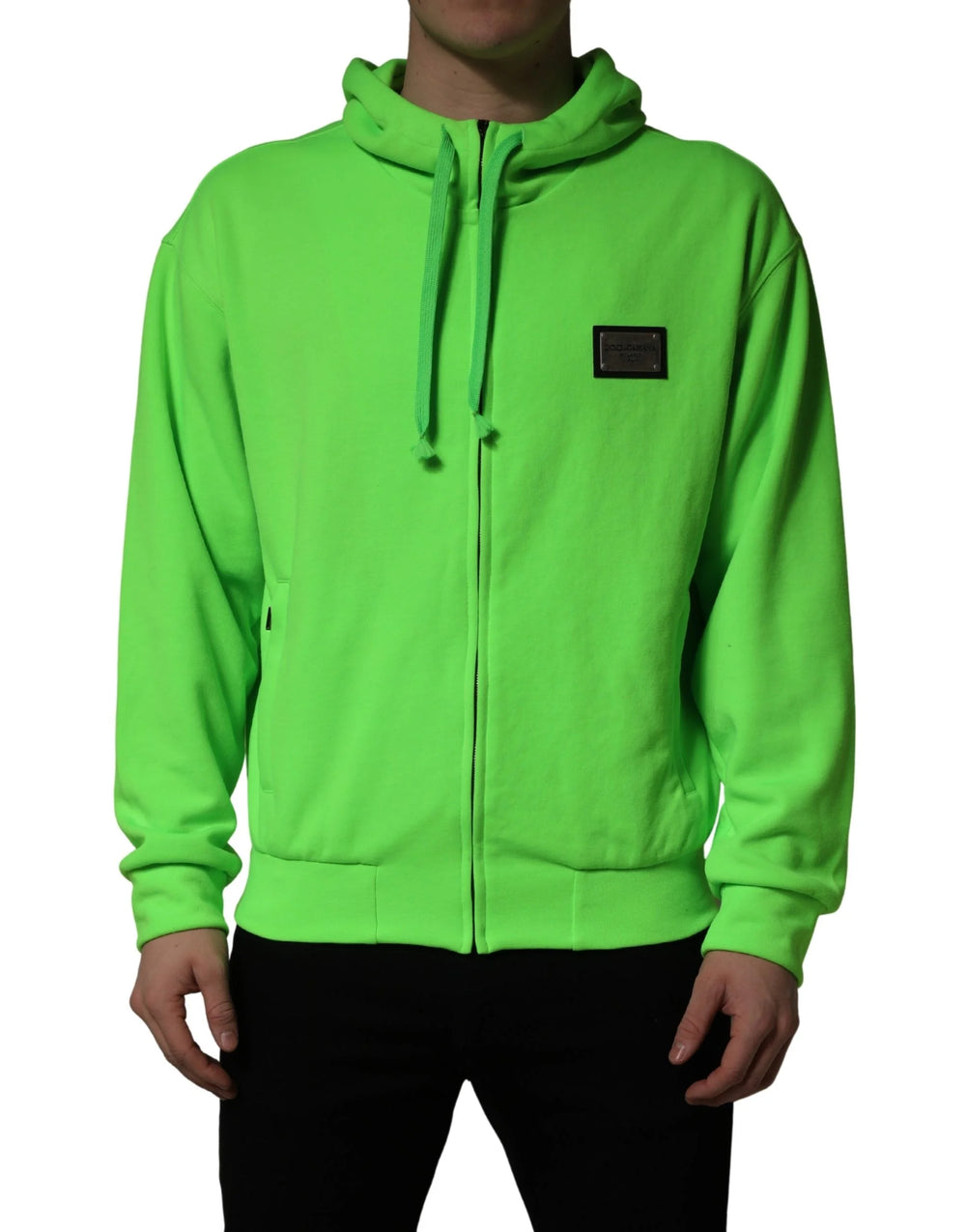 Dolce & Gabbana Green FullZip Fleece HoodedSweatshirt Sweater - IT46 | S