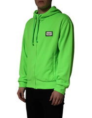 Dolce & Gabbana Green FullZip Fleece HoodedSweatshirt Sweater - IT46 | S