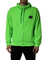 Dolce & Gabbana Green FullZip Fleece HoodedSweatshirt Sweater - IT46 | S
