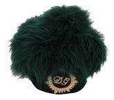 Dolce & Gabbana Green Fur DG Logo Embroidered Cloche Hat - 56 cm|XS