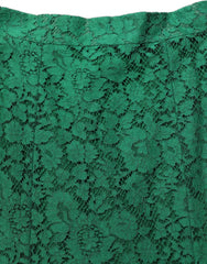 Dolce & Gabbana Green Lace High Waist Mermaid Midi Skirt - IT46|XL