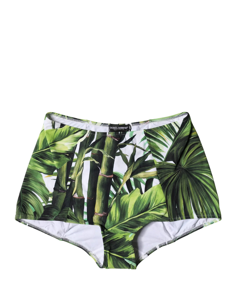 Dolce & Gabbana Green Leaf Print High-Waisted Girdle Underwear - IT2 | S