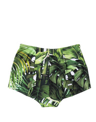 Dolce & Gabbana Green Leaf Print High-Waisted Girdle Underwear - IT2 | S