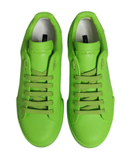 Sneakers Baixas Portofino em Pele Verde Dolce & Gabbana