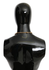 Dolce & Gabbana Green Leaves Gold Brass Crystal Flower Pendant Necklace - Necklaces