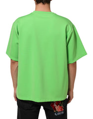 Dolce & Gabbana Green Logo Crew Neck Short Sleeves T-shirt - IT58 | 3XL - T-Shirts