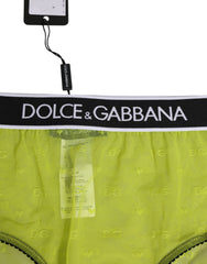 Dolce & Gabbana Green Nylon Logo Waistband Brief Panty Underwear - IT2 | S - Briefs