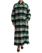 Dolce & Gabbana Green Plaid Long Sleeve Casual Coat Jacket - IT40|S - Overcoats