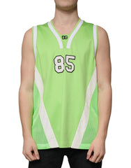 Dolce & Gabbana Green Polyester Jersey Sleeveless T-shirt - IT48 | M - Tank Tops