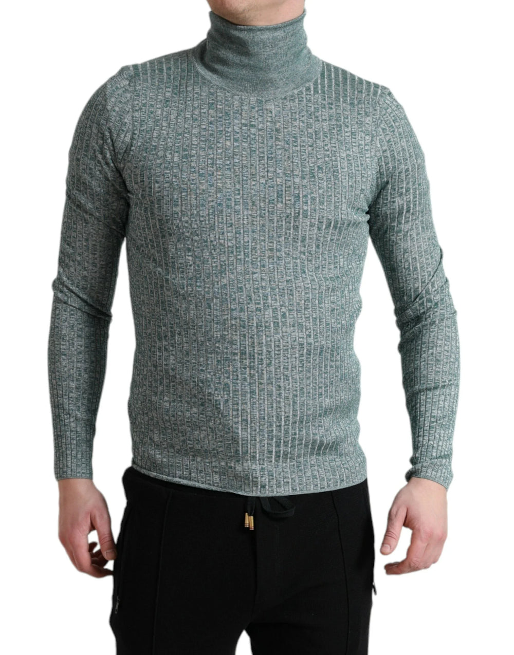 Dolce & Gabbana Green Polyester Turtleneck Pullover Sweater - IT48 | M - Sweaters
