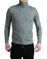 Dolce & Gabbana Green Polyester Turtleneck Pullover Sweater - IT48 | M - Sweaters