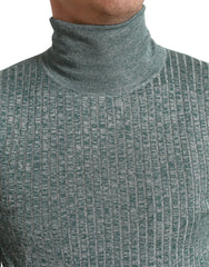 Dolce & Gabbana Green Polyester Turtleneck Pullover Sweater - IT48 | M - Sweaters