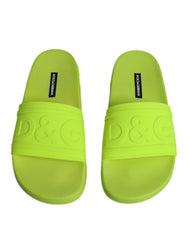 Dolce & Gabbana Green Rubber Slides Sandals Beachwear Shoes - EU36/US6 - Sandals