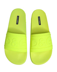 Dolce & Gabbana Πράσινα Σανδάλια Slides από Καουτσούκ Beachwear Παπούτσια - EU44/US11