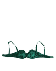 Dolce & Gabbana Green Satin Semi-Padded Underwire Musk Underwear - IT2 | S - Bras