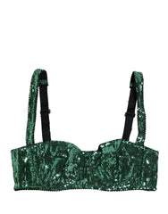 Bielizna Dolce & Gabbana Zielony Biustonosz Balconette Nyon z Brokatem - IT2 | S