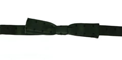 Dolce & Gabbana Green Silk Dotted Mens Necktie Bow Tie - Neckties