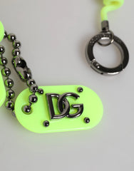 Dolce & Gabbana Green Springy Key Holder DG Logo Men’s Keychain - Keychains