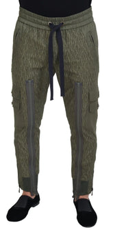 Dolce & Gabbana Green Striped Cargo Zipper Leg Men Trouser Pants - IT48 | M - Cargo Pants