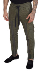 Dolce & Gabbana Green Striped Cargo Zipper Leg Men Trouser Pants - IT48 | M - Cargo Pants