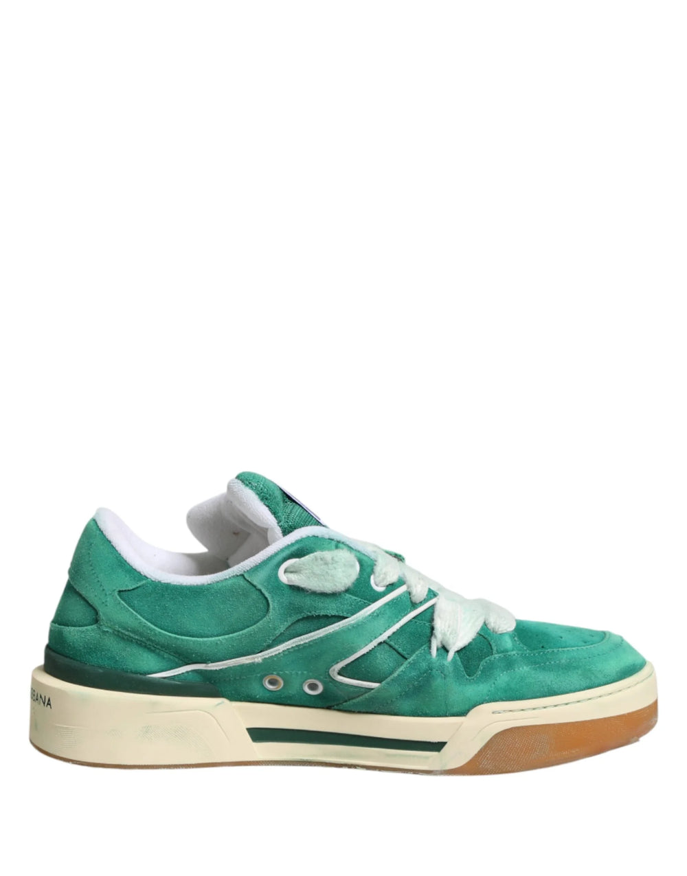Dolce & Gabbana Green Suede New Roma Low Top Sneakers Shoes - EU44/US11