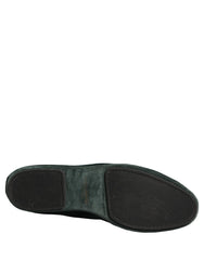 Dolce & Gabbana Green Velvet Slip On Men Flats Loafers Shoes - EU44/US11