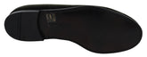 Mocassins à enfiler pour homme Dolce & Gabbana en velours vert émeraude foncé, avec une silhouette classique à bout amande.