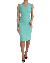 Dolce & Gabbana Green Viscose Sleeveless Bodycon Midi Dress - IT38 | XS - Dresses