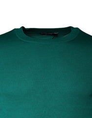 Dolce & Gabbana Green Wool Knit Crew Neck Pullover Sweater - IT44 | XS - Sweaters