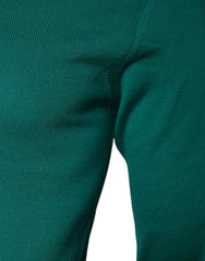 Dolce & Gabbana Green Wool Knit Crew Neck Pullover Sweater - IT44 | XS - Sweaters