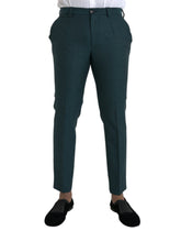 Dolce & Gabbana Green Wool Skinny Slim Dress Pants - IT48 | M - Trousers