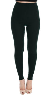 Dolce & Gabbana Green Wool Stretch Tights - IT40|S - Leggings