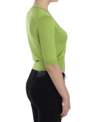 Dolce & Gabbana Green Wool V-neck Pullover Sweater Top - IT36 | XS - Sweaters