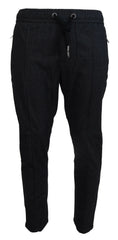 Dolce & Gabbana Grey Cotton Tapered Cotton Pants - Jeans