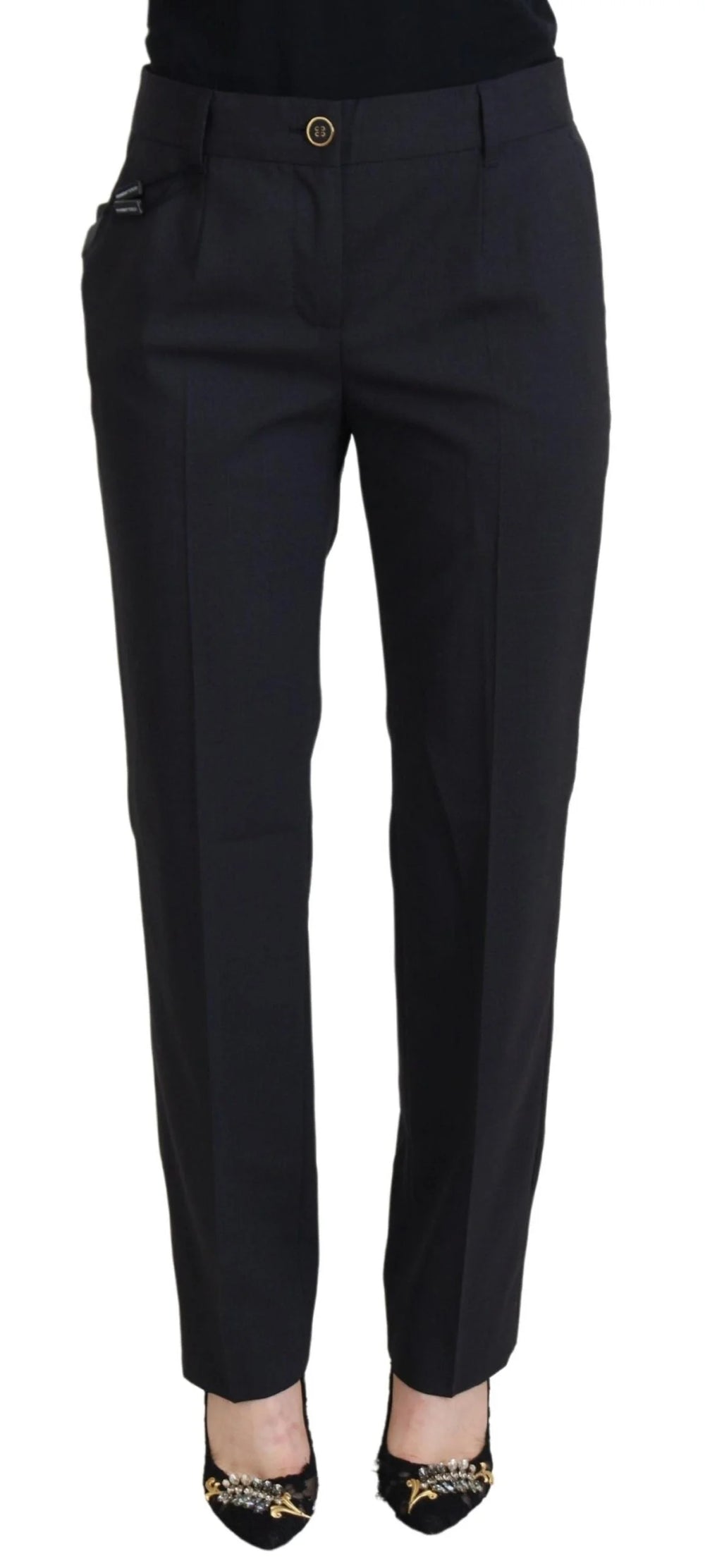 Dolce & Gabbana Grey Women Formal Tapered Pants - IT40|S - Trousers