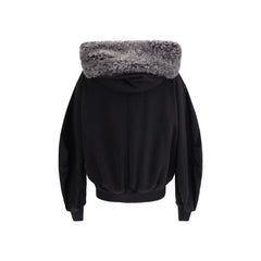 Dolce & Gabbana Hooded Sweatshirt with wide fur-trimmed hood - M - Sweatshirts