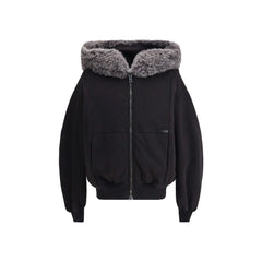 Dolce & Gabbana Hooded Sweatshirt with wide fur-trimmed hood - M - Sweatshirts