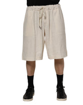 Dolce & Gabbana Ivory Cotton Men Bermuda Sweatshorts Shorts - IT60 | 3XL - Bermudas