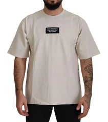 Dolce & Gabbana Ivory Cotton Ivory Printed Crewneck - IT46 | S - T-Shirts