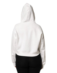 Dolce & Gabbana Ivory Cotton Printed Hooded Pullover Sweater - IT40|S - Hoodies