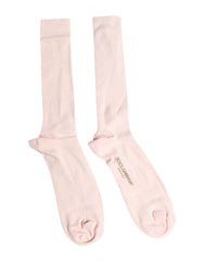 Dolce & Gabbana Ivory Cotton Stretch Logo Over Calf Socks - L - Crew Socks