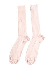 Dolce & Gabbana Ivory Cotton Stretch Logo Over Calf Socks - L - Crew Socks