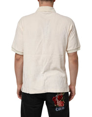Dolce & Gabbana Ivory Cotton Terry Logo Pocket Polo T-shirt - Polos