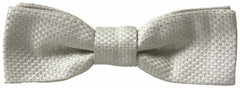 Dolce & Gabbana Ivory Silk Adjustable Neck Papillon Men Bow Tie - Neckties