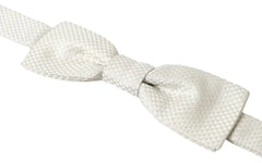 Dolce & Gabbana Ivory Silk Adjustable Neck Papillon Men Bow Tie - Neckties