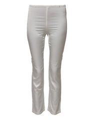 Dolce & Gabbana Ivory Silk Tapered High Waist Pants - Trousers