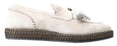 Dolce & Gabbana Ivory Suede Leather Men Espadrille Shoes - EU43/US10 - Sneakers