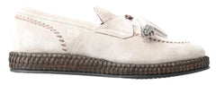 Dolce & Gabbana Ivory Suede Leather Men Espadrille Shoes - EU43/US10 - Sneakers
